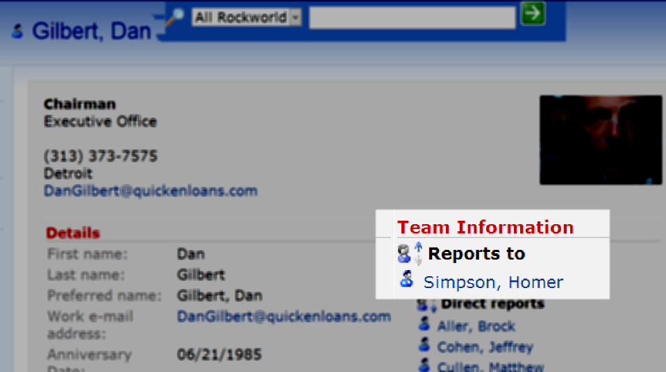 dan reports to homer simpson